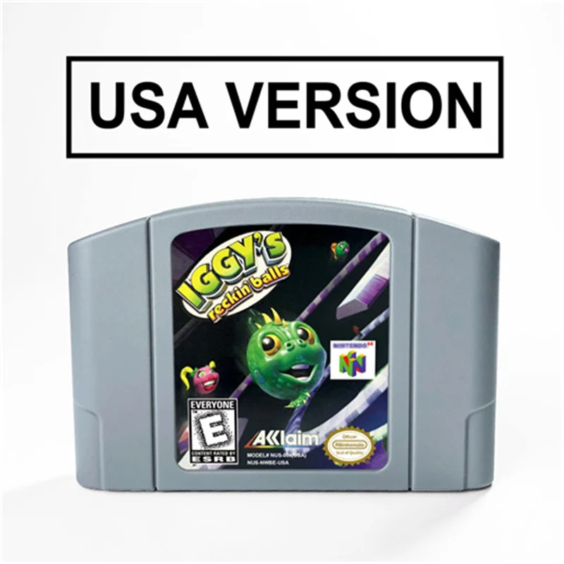 

Картридж Iggy Reckin Balls для видеоигр 64 Bit, американская версия, формат NTSC