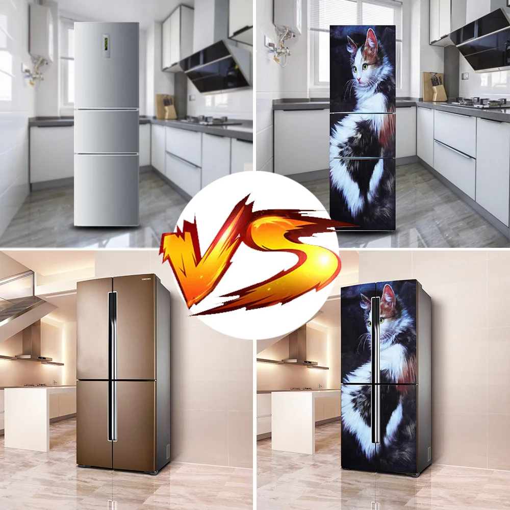 DIY кошка водонепроницаемый самоклеющийся холодильник стикер двери холодильника обои-покрытие стикер стены s для кухни декор для холодильника