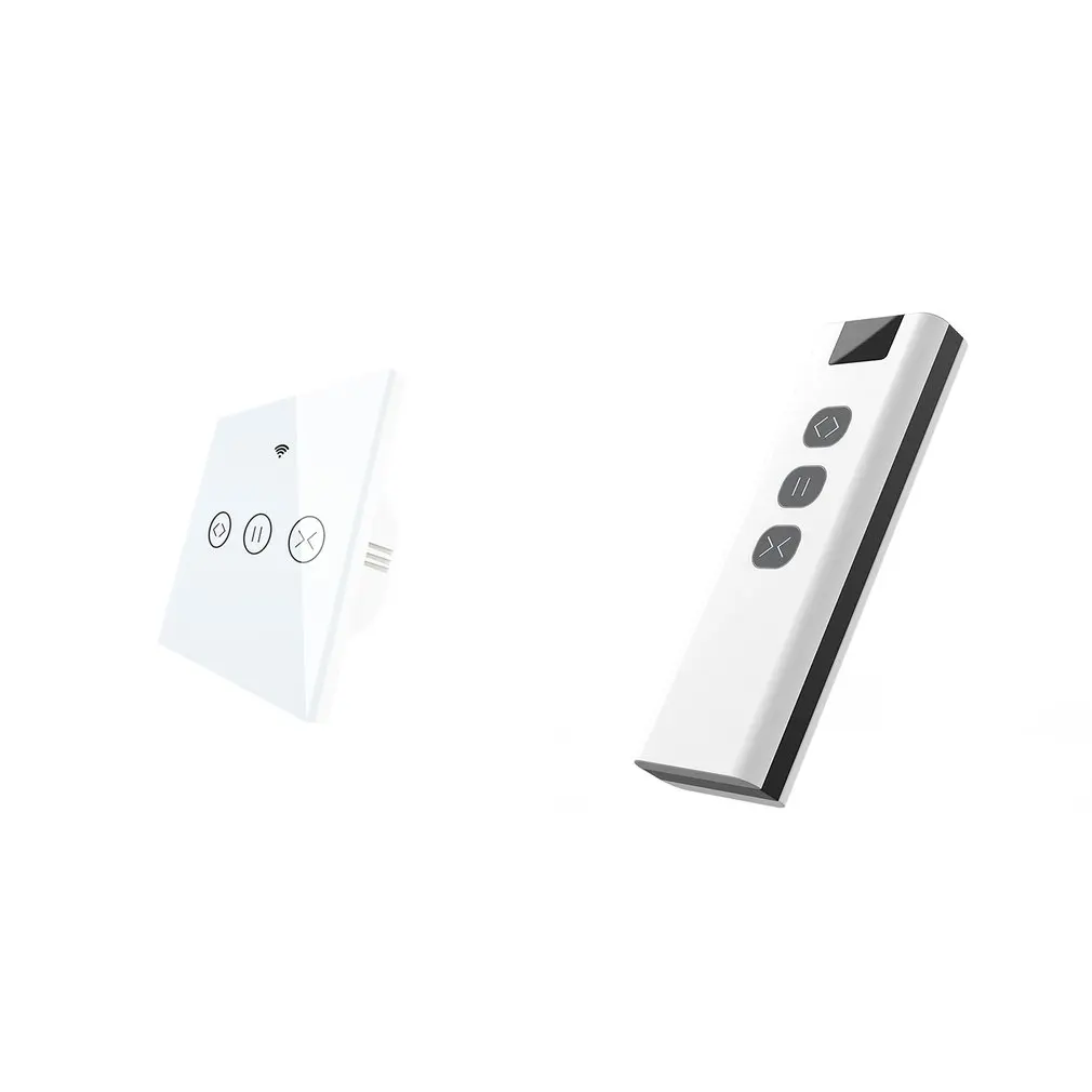 

WiFi-rf Smart Touch Curtain switch, Blinds Roller Shutter door Switch, RF remote control, multiple switches Alexa / / / White