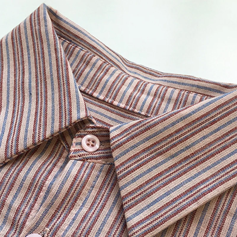 

Autumn Long Sleeve Blouse Shirt Women Striped Loose Shirt Female Casual Top Office Lady Shirts