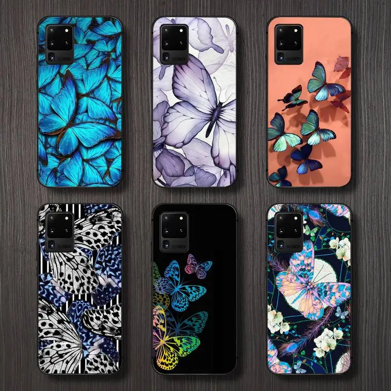 

Butterfly art animal color Phone Case For Samsung A32 A51 A52 A71 A50 A12 A21S S10 S20 S21 Plus Fe Ultra