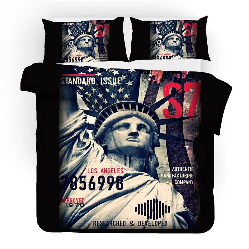 Комплект постельного белья из 3 предметов с пододеяльником и принтом в виде