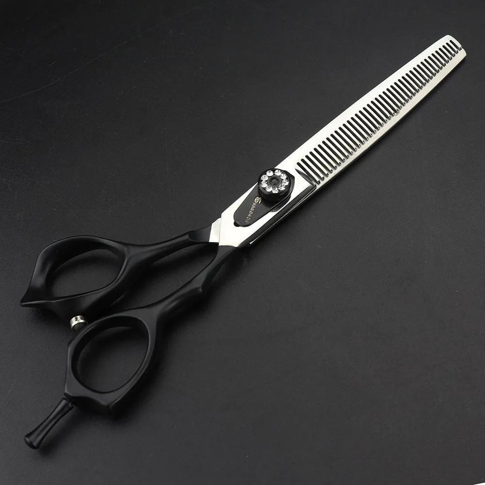 Профессиональные ножницы для стрижки волос черного цвета 7 дюймов японский набор