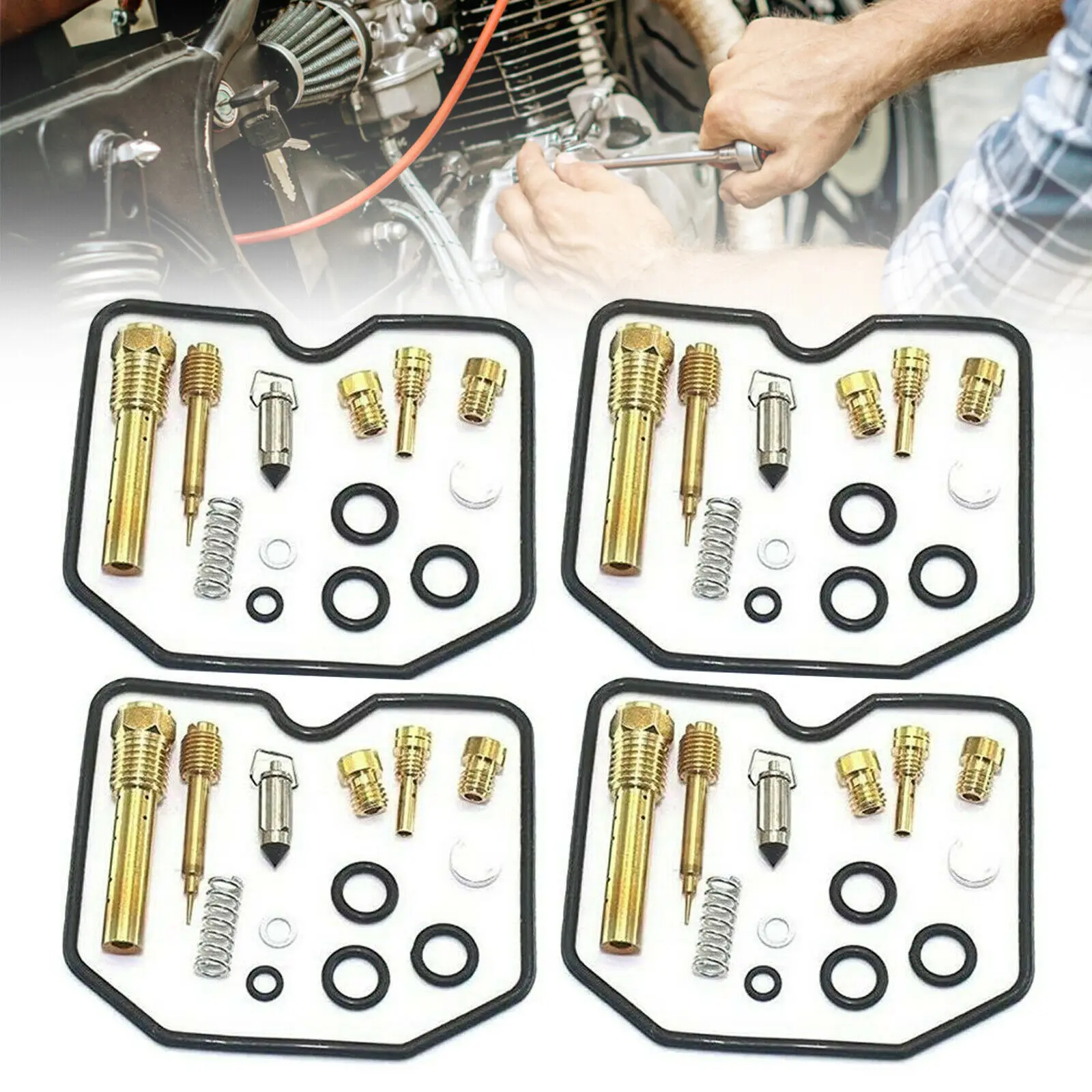 4 Set For Suzuki Bandit GSF600 GSF 600 S Motorcycle Carburetor Carb Repair Kit Car Accessories Interior Parts Car Products