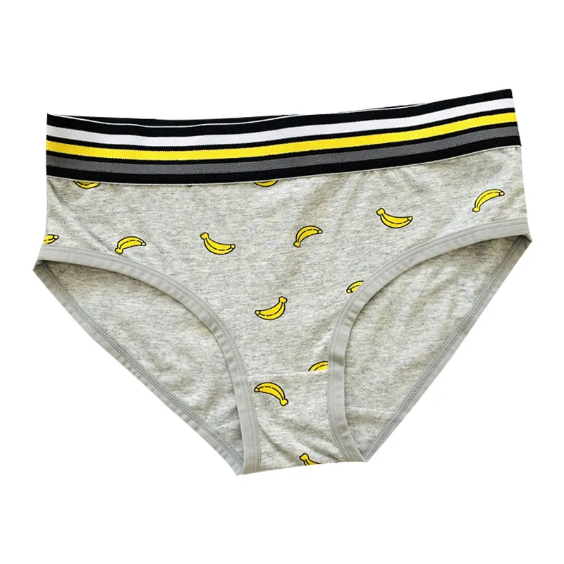 

Free Express Banana Printing Ladies Softness Cotton Panties Women's Sweat Absorption Underwear Briefs