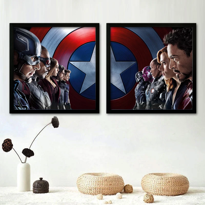 Картины на холсте из аниме мстители квадратный постер с изображением Железного