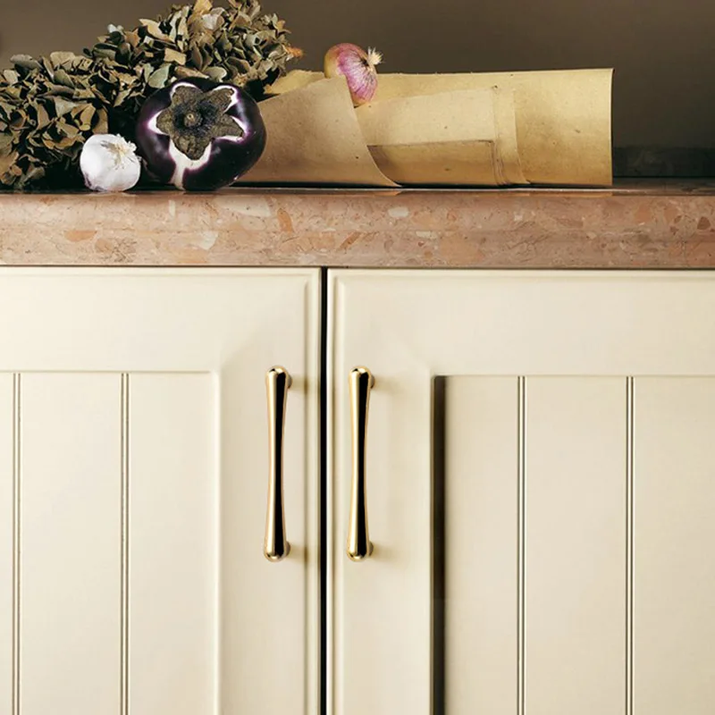 Ручки шкафа золотого цвета для ящика Тянет матовый латунь Кухня Спальня Ванная