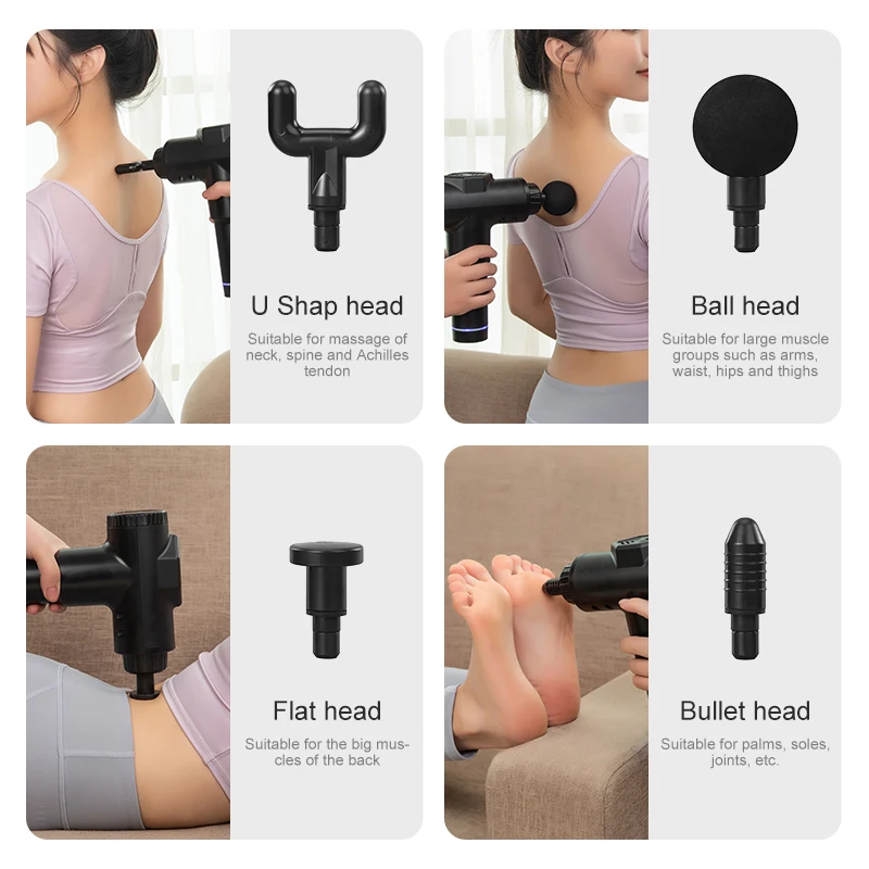

Massager Gun 99 Gears Muscle Stimulator Body Relaxation Pain Relief 4 Replaceable Massage Heads Portable Fascia Gun Slimming