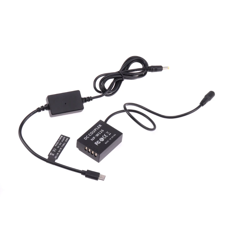 Wearproof Camera Power Cable Type-C to NP W126 Dummy Battery Adapter Compatible with X-A2 A3 X-E2s X-Pro2 T20 T10 X-T30 | Электроника
