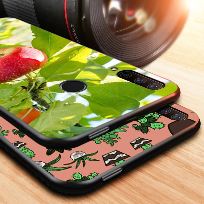 

Silicone Cover Plant Potted Flower Tree For Huawei Honor 10i 9X 8X 10 9 Lite 8 8A 7A 7C 7S Pro Bright Glossy Phone Case