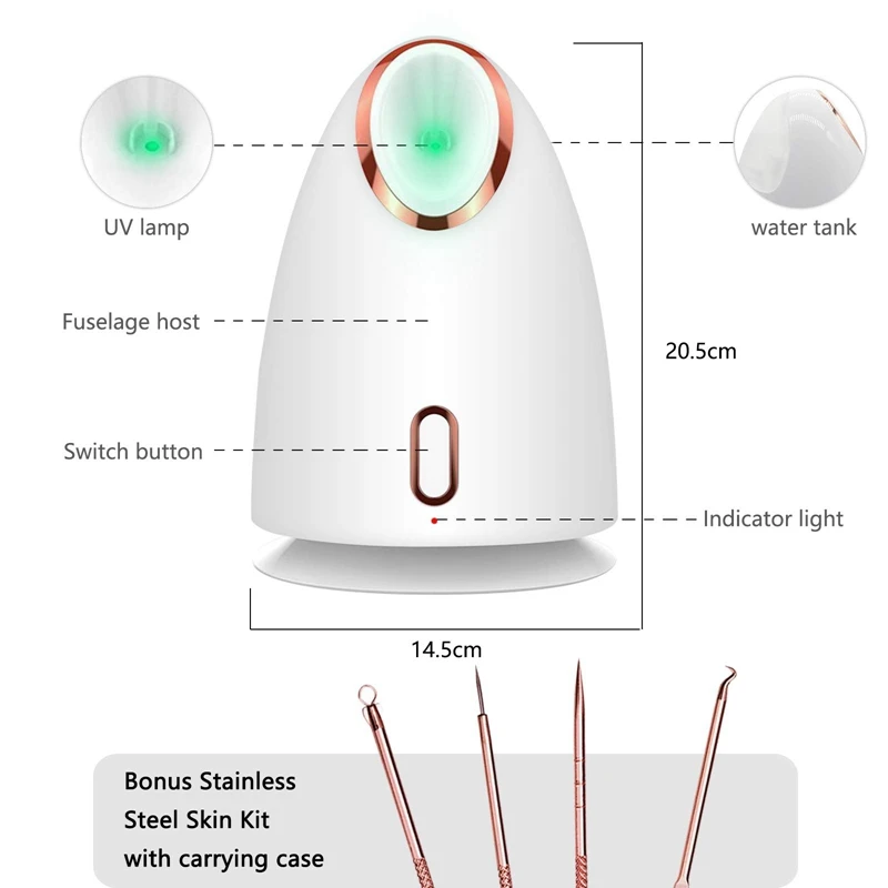 

Facial Steamer Essential Oil Diffuser 140ML Nano Ionic Face Steamer for Home Spa Warm Humidifier Atomizer