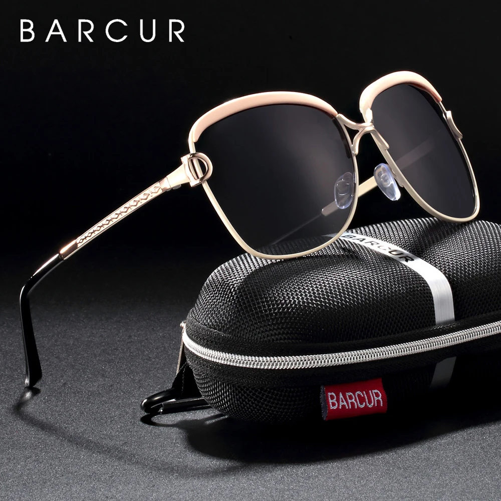 Очки солнцезащитные BARCUR женские в белой оправе модные Поляризационные солнечные