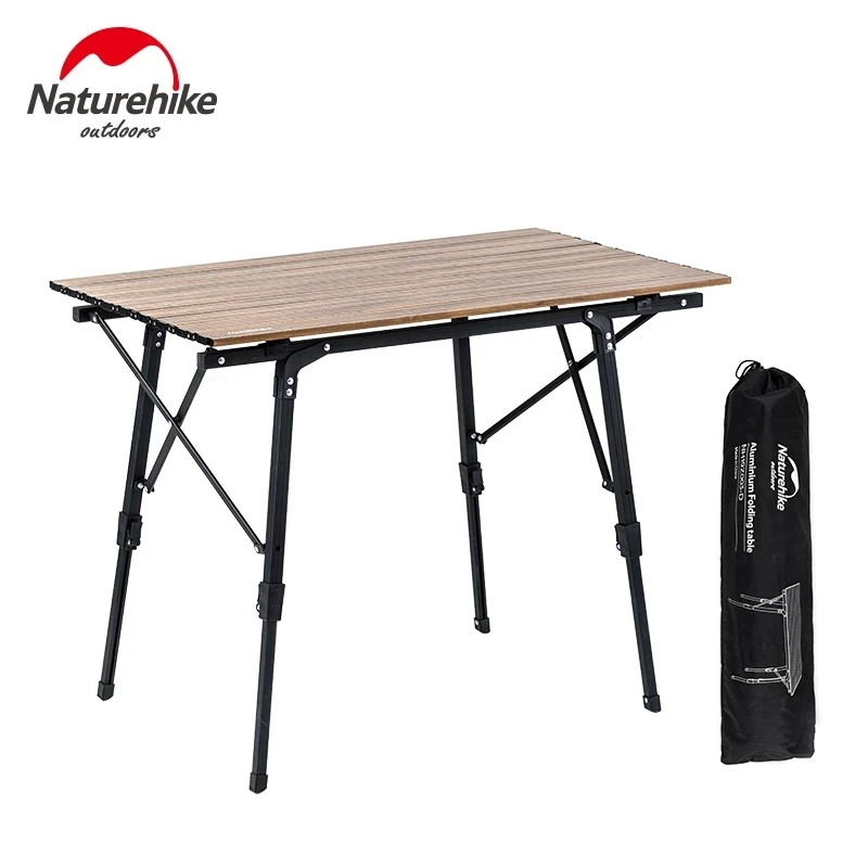Naturehike SALE Camping Table Portable Telescopic Folding Table Outdoor Picnic Multipurpose Foldable Wood Grain Ultralight Table