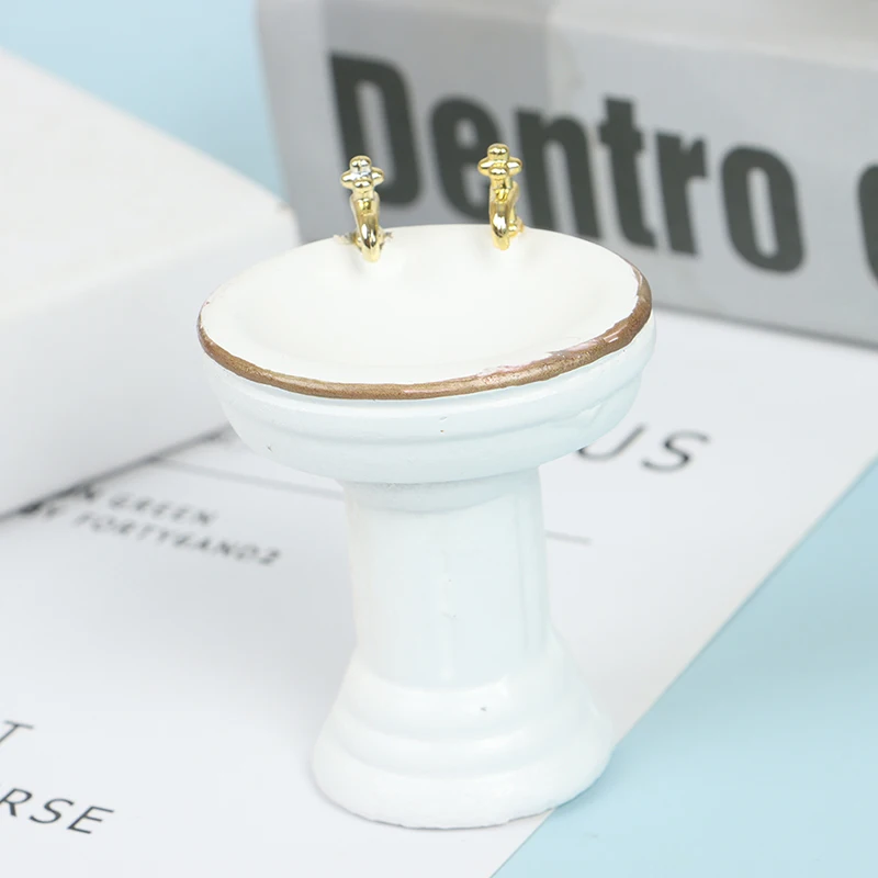 

1 Pc 1/12 Dollhouse Miniature Furniture Bathroom Washbasin Toy for Children Gift