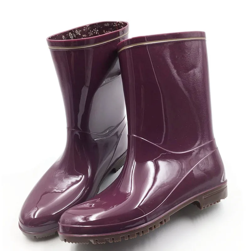 Сапоги Aleafalling женские резиновые изысканные однотонные водонепроницаемые до