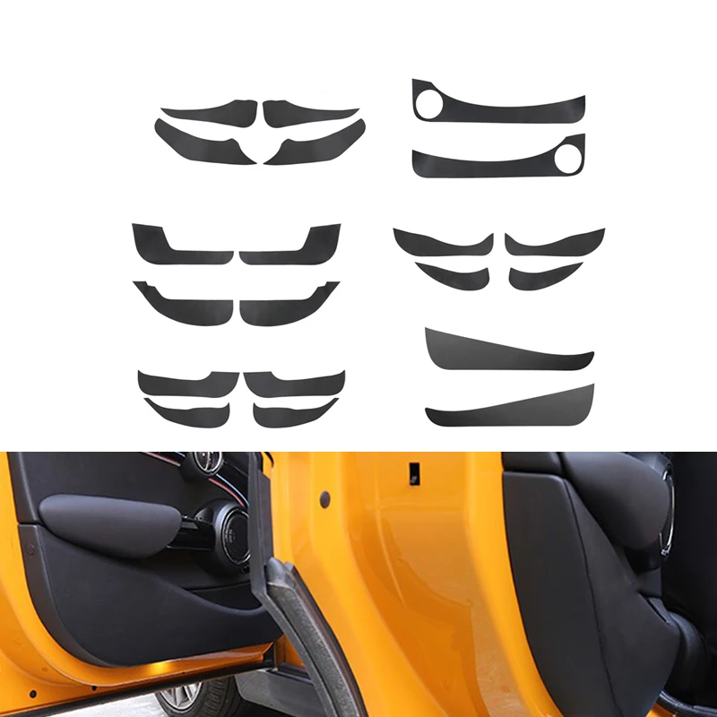 

KJAUTOMAX For Mini Cooper Anti Dirty Film Door Pad Carbon Fiber Artificial Leather​ F56 2pcs Car Styling