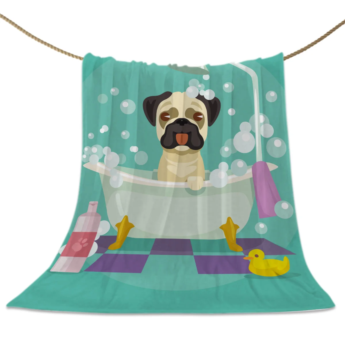 Фланелевое детское одеяло для купания бульдог очень теплый мягкий маленьких