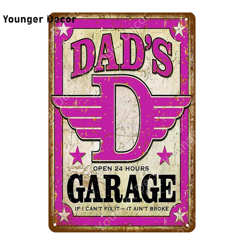 Dad's Garage Pin Up Girl Route 66 жестяная вывеска металлический плакат художественное украшение стены Паб Бар Кафе домашний декор винтажное железное ремесло YI-085