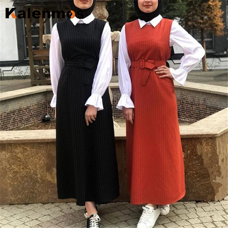 Женское платье кимоно без рукавов длинное облегающее с поясом в арабском и