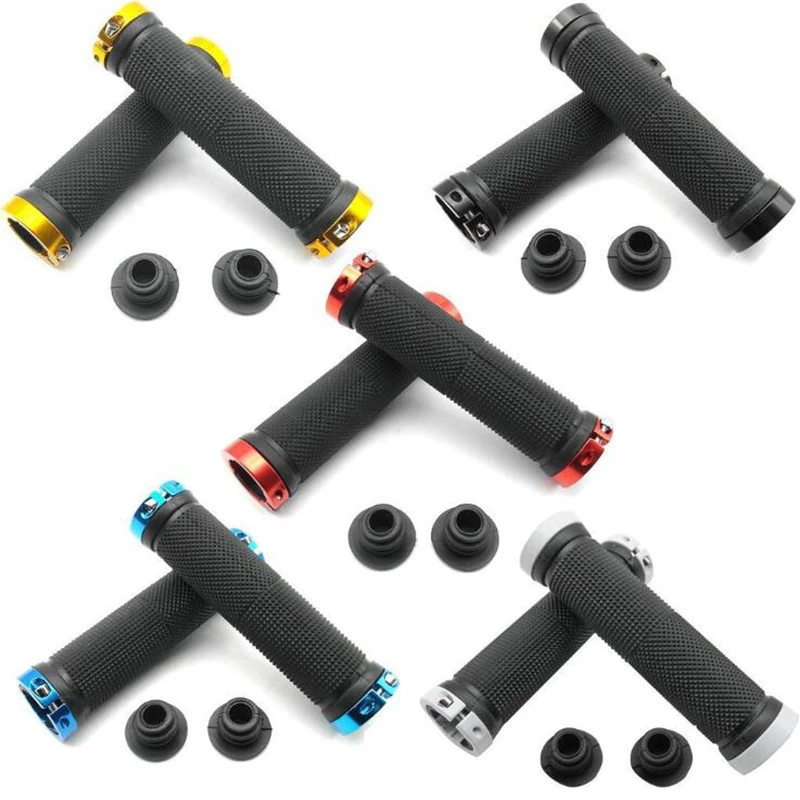 

1 Pair Non Slip Road Cycling Handlebar End Grips Soft Rubber Lock on Bicycle