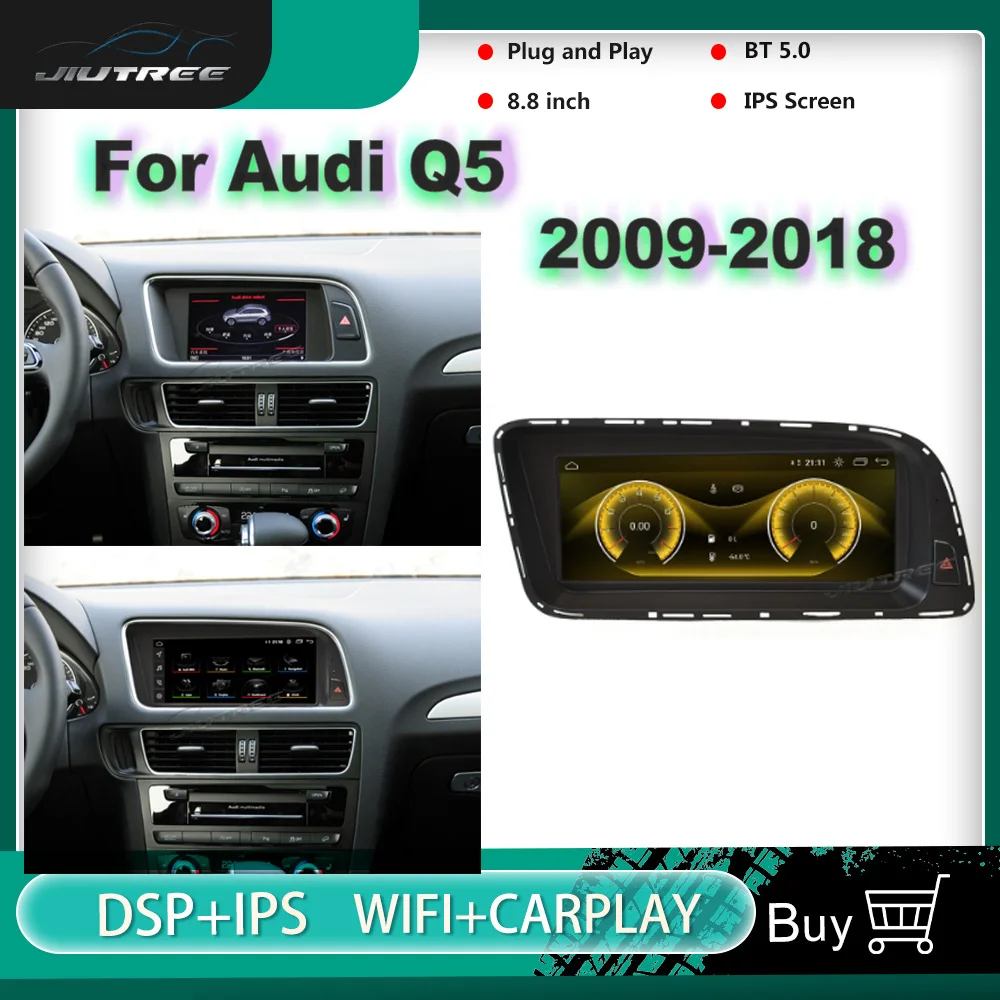 

8.8 Inch Android Car Radio For Audi Q5 2009-2018 Anti-glare Screen Navigation Multimedia Player Wireless Carplay Stereo Receiver