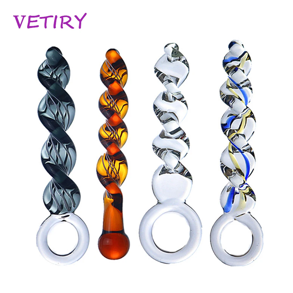 Стеклянная спиральная Анальная пробка вагинальная стимуляция точки G массажер