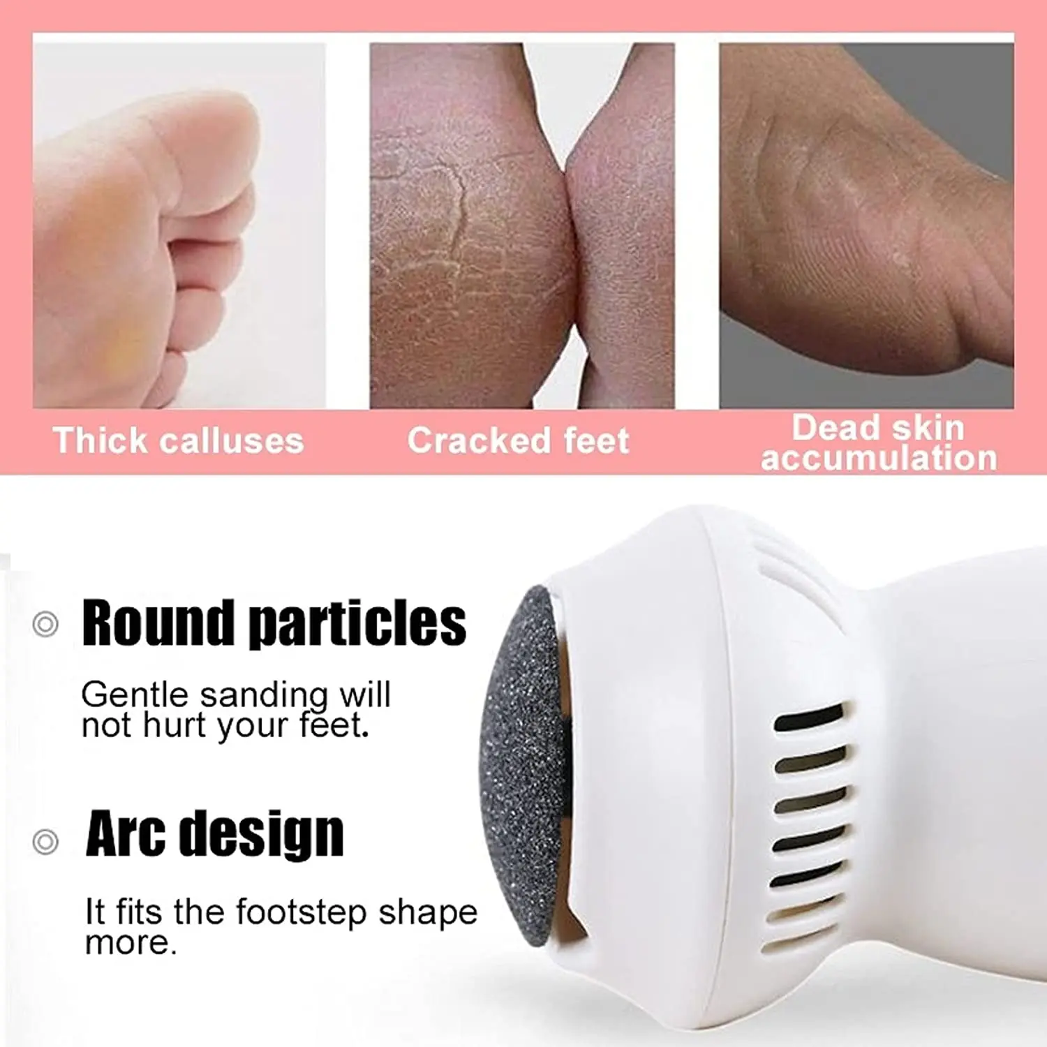 Electric Foot Grinder Vacuum Callus Remover Pedicure Tools Rechargeable Files Clean for Hard Cracked Skin | Красота и здоровье