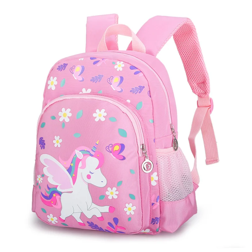 

Girls Lovely Unicorn Flower Primary School Bag Children Double Shoulder Backpack Dropship