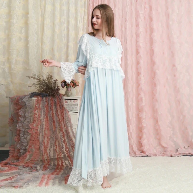 

Sleepwear Ladies Women Princess Nightgown Cotton Long Dress Loose Style