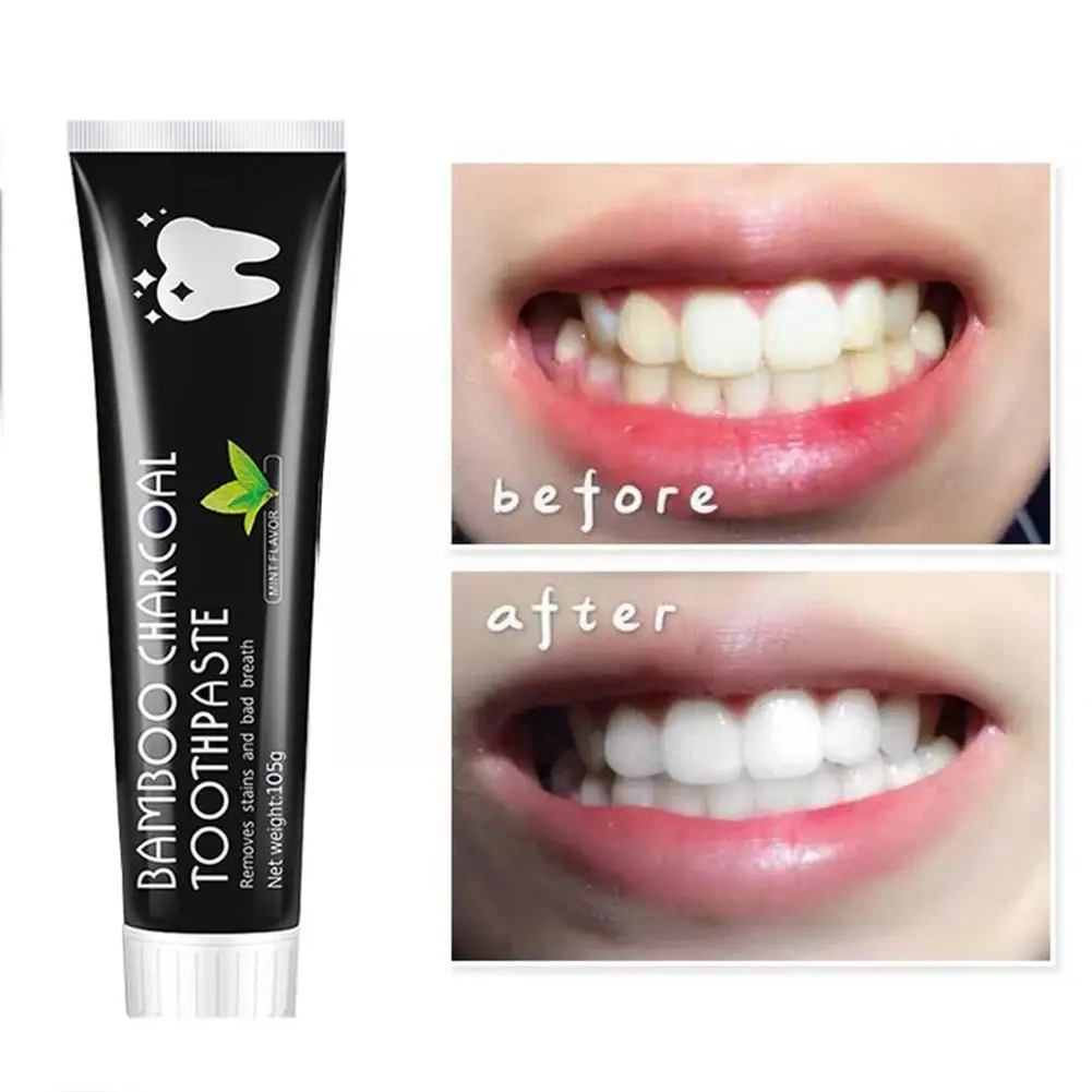 

105g Teeth Whitening Toothpaste Bamboo Natural Activated Cleaning Hygiene Toothpaste Charcoal Tooth Stains Removes X6Q1