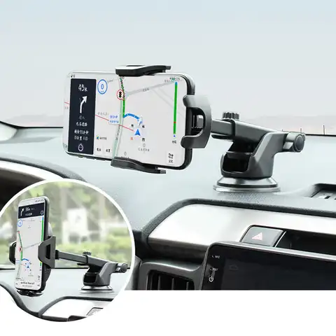 Регулируемая Автомобильная Подставка для телефона на присоске, держатель для телефона в автомобиле без магнитного крепления GPS для смартфо...