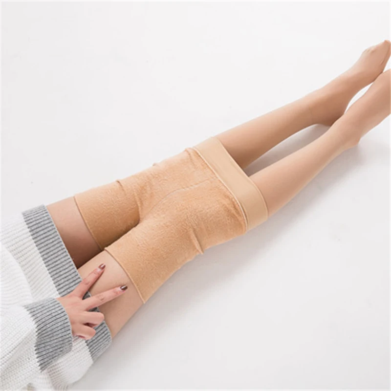 Женские теплые зимние колготки Medias De Mujer из микрофибры с подкладкой черные