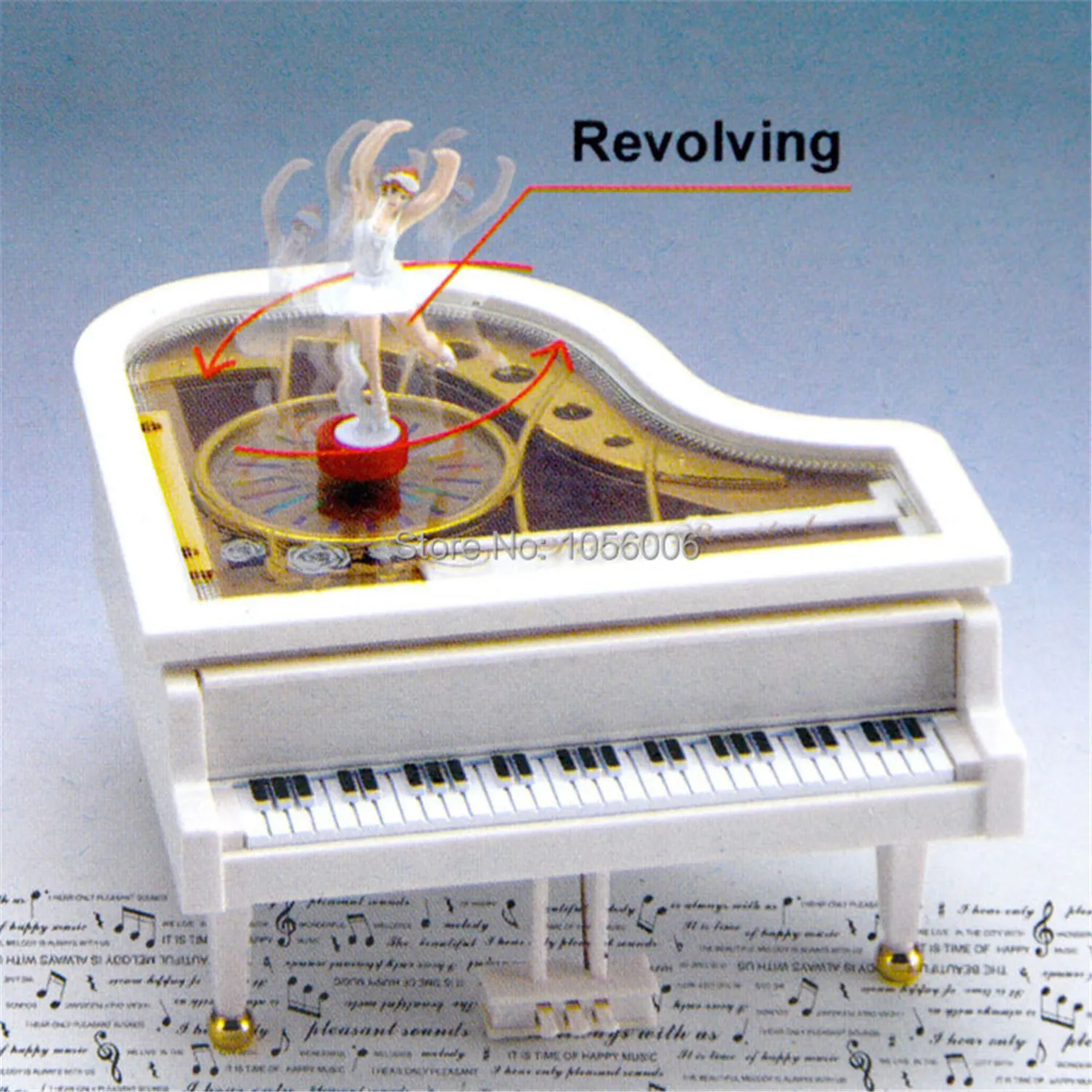 Белая музыкальная шкатулка Девочка мечты с рукояткой рояль танцор ювелирные