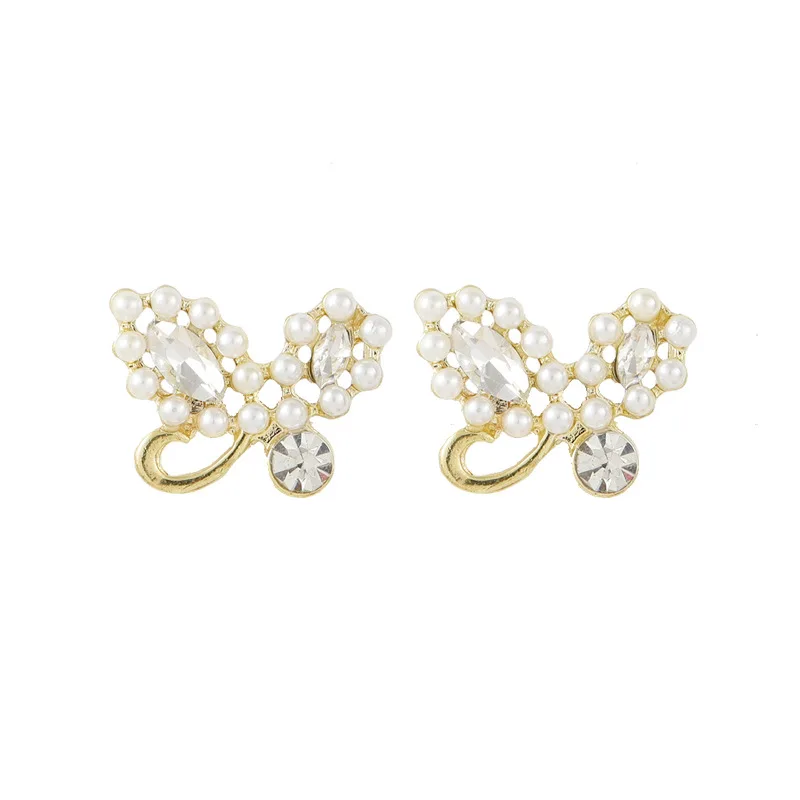 

New Earrings Fashion Jewelry Butterfly Imitation Pearl Lovely Girl Earrings Wholesale Earrings Pendientes Kolczyki Earing
