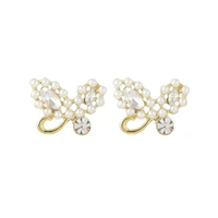 new earrings fashion jewelry butterfly imitation pearl lovely girl earrings wholesale earrings pendientes kolczyki earing