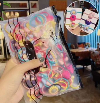 

100Pcs/Lot Round Ball Kids Elastic Hair Bands Korea Style Kids Headwear Children Rubber Hair Bands Kids Hair Accessories