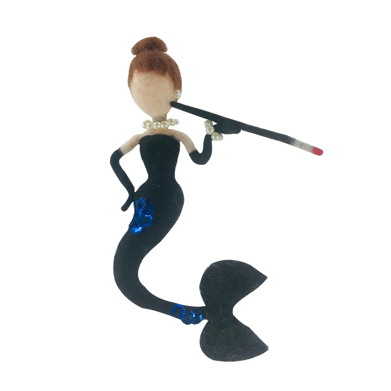 

Moyubei Wool Felt Diy Handmade Poke Music Diy Lady Mermaid Doll Material Bag Home Pendant Semi-Finished Product Feltro