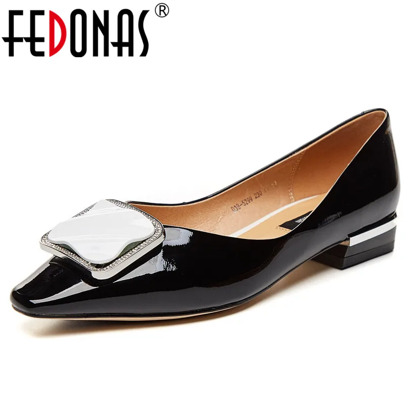 FEDONAS Новинка Элегантные стильные женские Лакированная кожа лоферы на каждый день