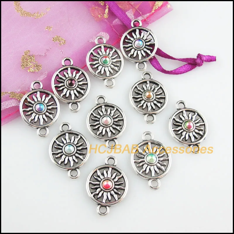 20 новых круглых шармов Смешанные акриловые подвески в виде подсолнухов