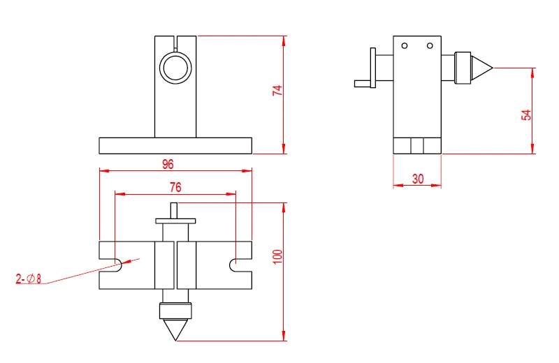 

CNC machine parts rotary axis 4axis with Chuck 65mm activity tailstock Center height 54MM