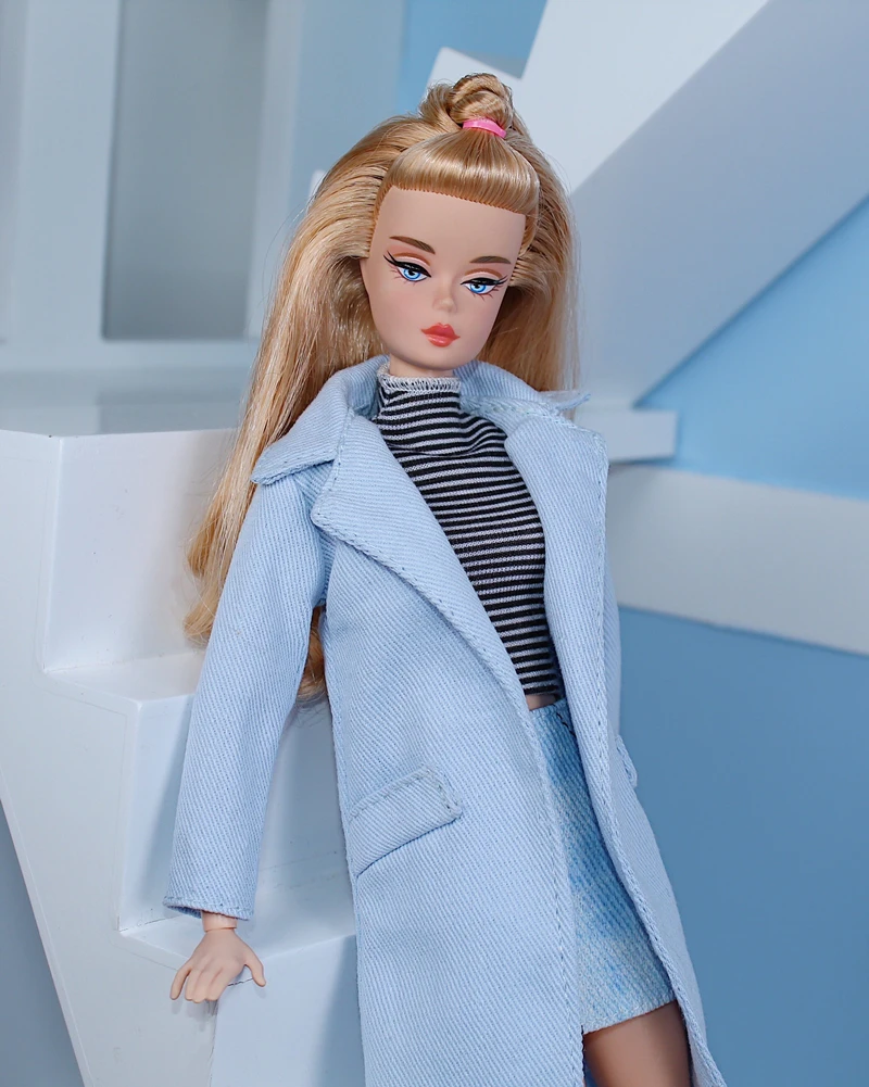 Длинное синее пальто/ветровка одежда наряд для 1/6 BJD Xinyi FR ST Кукла Барби/30 см