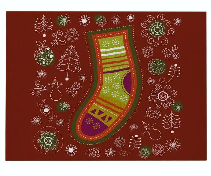color13 INS Merry Рождественская елка настольное коврик коврики под посуду на стол Кухня Салфетки сервировочные каботажное судно рождественские украшения для дома панель прямоугольной формы - Цвет: color13