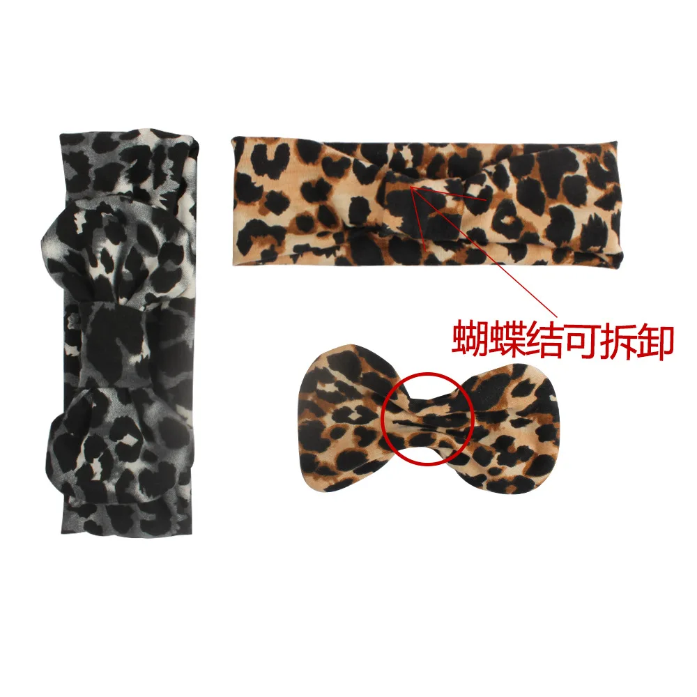 1 шт. детская лента для волос Богемия Леопард цветочные повязки на голову с бантом