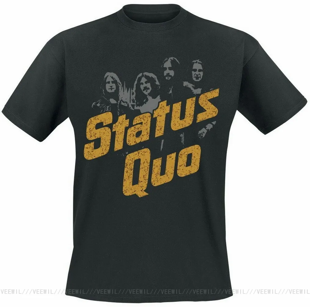 

Status Quo Quo Vintage T-Shirt Black Unisex Loose Fit TEE Shirt