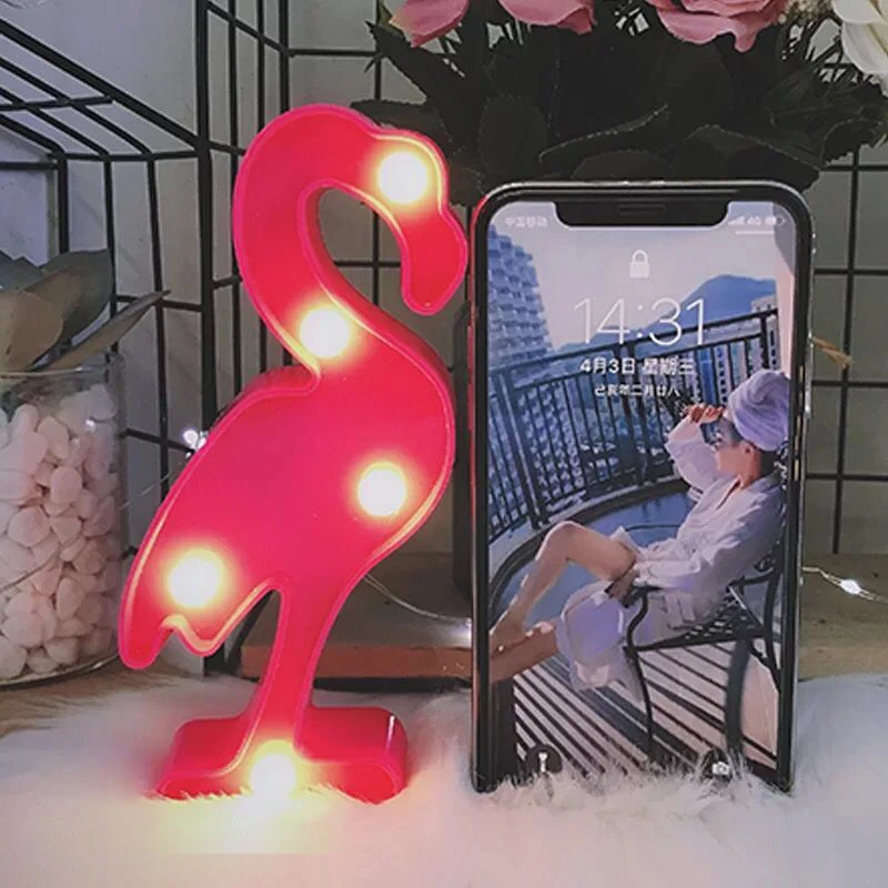 Светодиодный ночник 3D с фламинго милый единорог ночные светильники знак маркиза