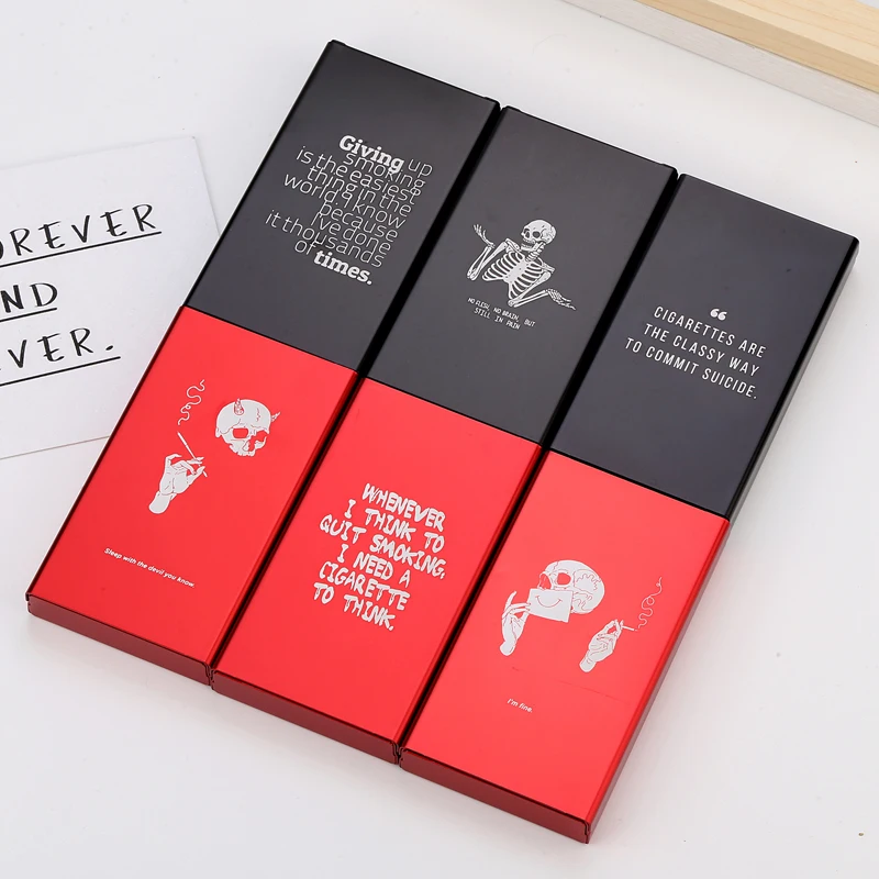 Тонкий женский чехол футляр для сигарет женщин Креативный дизайн череп