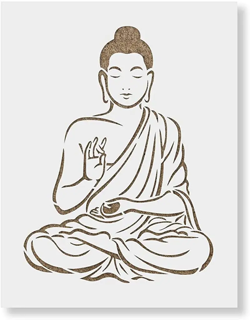 Размер А4 DIY ремесла индийский Будда трафареты для краски по дереву настенная