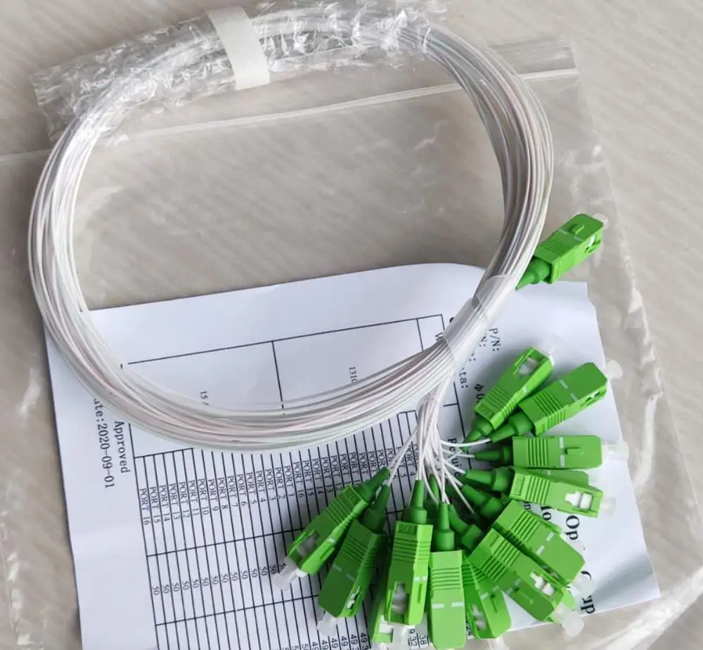 10 шт./лот 1X16 PLC SC/APC SM 0 9 мм G657A1 ПВХ 1 м FTTH волоконно-оптический сплиттер Бесплатная