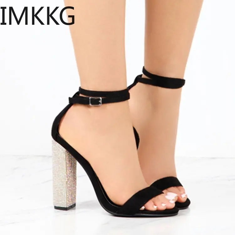 Sexy High Heels Women Pumps Gold Rhinestone Ladies Shoes Classic Buckle Strap Sandals|Боссоножки и сандалии| |