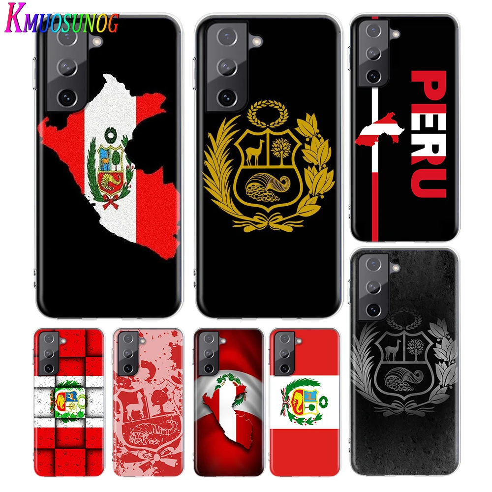 

Transparent Cover Peru Flag For Samsung Galaxy S21 S10 S10e S9 S8 S7 S6 Plus Ultra Edge Soft Phone Case